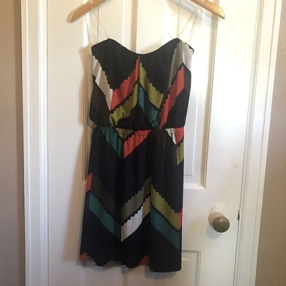 ✅(free) Three Pink Hearts Strapless patterned dress